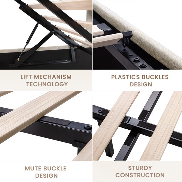 Mercury Row® Verdugo Hydraulic Lift Up Storage Upholstered Platform Bed